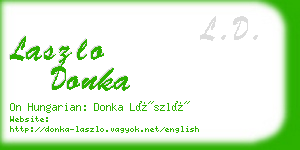 laszlo donka business card